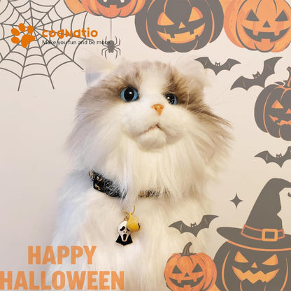 2 Pack Cotton Breakaway cat Collars with Bell,Safety Quick Release Pendant Cute Kitten Collar,Adjustable 20-30cm (Halloween2, 20-30cm)