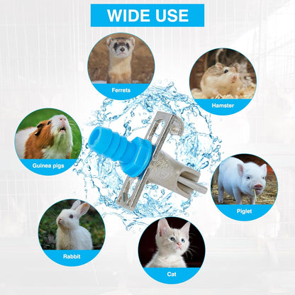 Automatic Rabbit Watering System,Quail Rabbit Water Bottle Dispenser 8 Nipples Drinker,ID 5/16" Hose 19.68 Feets,Barb Fittings to G1/2" Thread,T-Fittings,Springs,Gaskets,Bucket Connector