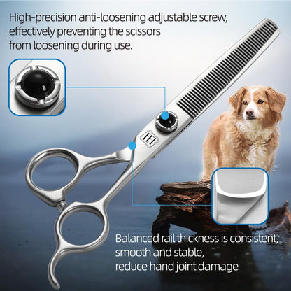 Dog Grooming Scissors: 6.5 inch Pet Blender Shears Made Of Japanese 9CR Advanced Stainless Steel Professional Grooming Scissors for Dogs Cats and Other Pets