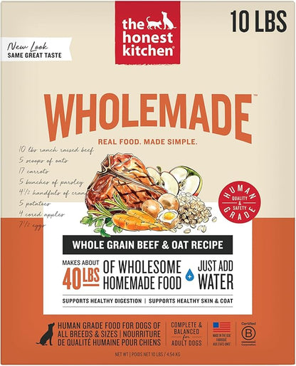 The Honest Kitchen Wholemade™ Whole Grain Beef & Oat Dog Food, 10 lb Box