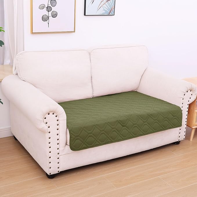 hyha Waterproof Dog Bed Blanket, Soft Pet Blankets, Waterproof Couch Cover for Dogs, Reversible Sofa Covers Washable for Furniture (30x53 Inch, Green/Navy Blue)