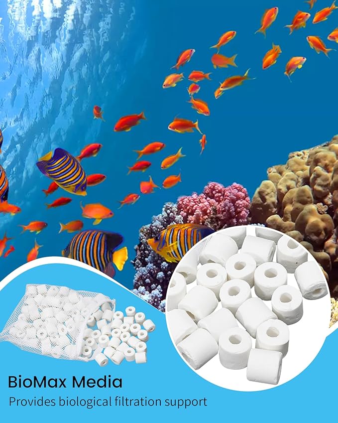 8 Set Three-Stage Filters Media Maintenance Kit for AquaClear 70 Power Filter, for 40-70 Gallon Aquariums with Bio Sponge Filter Media, Foam Filter Pads, Water Polishing Pads, 2KG BioMax Media