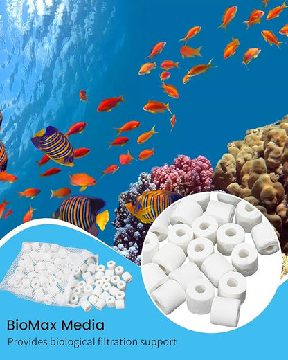 8 Set Three-Stage Filters Media Maintenance Kit for AquaClear 70 Power Filter, for 40-70 Gallon Aquariums with Bio Sponge Filter Media, Foam Filter Pads, Water Polishing Pads, 2KG BioMax Media