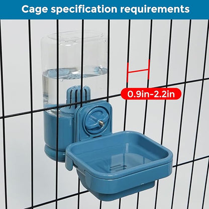 VANNON Small Animal Filter Water Dispenser for Crate, 26oz Water Bottle for Cage, BPA Free and Anti-Overeflow Pet Water Bowl for Small Dogs, Cats and Rabbits, Blue