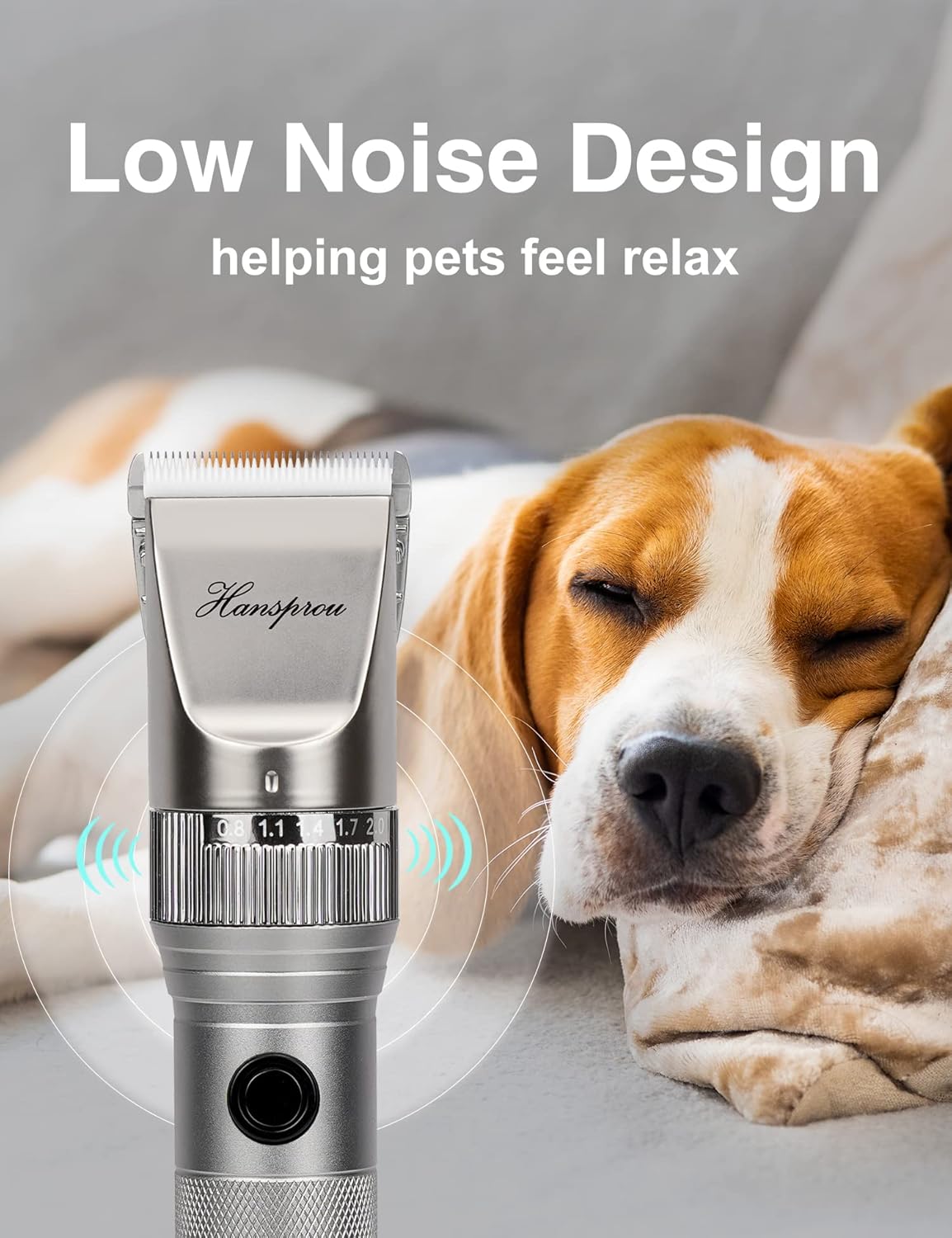 Dog Grooming Clippers High Power Dog Clipper for Thick Heavy Coats Low Noise Plug-in Pet Trimmer Pet Professional Grooming Clippers with Guard Combs Brush for Dogs Cats and Other Animals