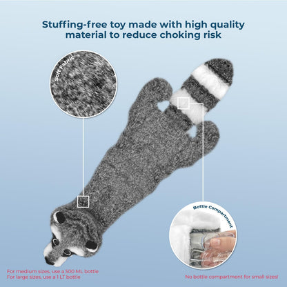 Best Pet Supplies Squeaky Dog Toys with Soft Durable Fabric for Small, Medium and Large Pets Interactive Toy for Indoor Play, Supports Active Biting and Play - Raccoon, Medium
