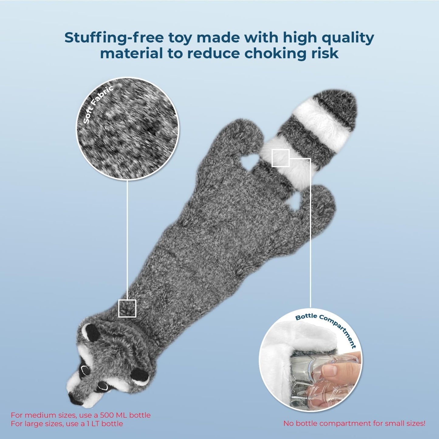 Best Pet Supplies Squeaky Dog Toys with Soft Durable Fabric for Small, Medium and Large Pets Interactive Toy for Indoor Play, Supports Active Biting and Play - Raccoon, Small