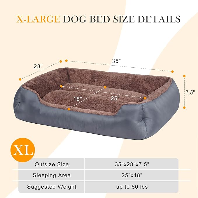 Large Dog Beds, Pet Bed for Large Dogs, Comfortable Dog Bed Machine Washable Up to 30/50/90/100lbs