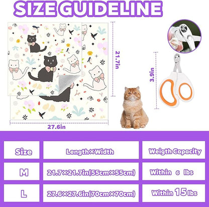 21.7" Cat Grooming Wrap, Cat Wrap for Cutting Nails, Medicine, Teeth Brushing & Ear Cleaning, Cat Nail Trimming Restraint, Self-Adhering Cat Swaddle Wrap, Anti-Scratch Anti-Escape M(Within 6lbs)