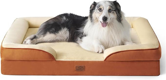 Bedsure XL Plus Orthopedic Dog Bed for Extra Large Dogs - Washable XLarge Dog Cat Bed Waterproof, Comfort Dogs Couch Sofa with Washable Removable Cover, Pet Bed with Nonskid Bottom, Ember Clay, 48"