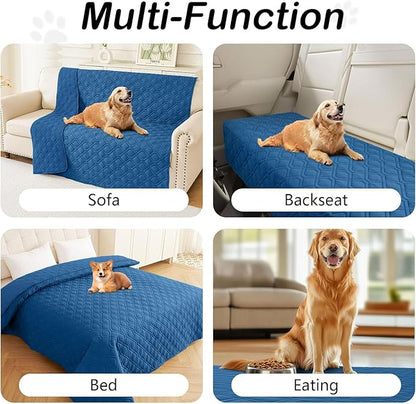 hyha Waterproof Dog Bed Blanket, Soft Pet Blankets, Waterproof Couch Cover for Dogs, Reversible Sofa Covers Washable for Furniture (30x53 Inch, Navy Blue/Navy Blue)