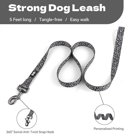 QQPETS Dog Harness Leash Set Adjustable Heavy Duty No Pull Halter Harnesses for Small Medium Large Breed Dogs Back Clip Anti-Twist Perfect for Walking