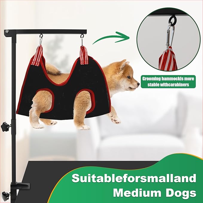 Dog Grooming arm with Restraint Loops, Adjustable Height(18.1"~30.7"),for Medium & Small Pets Bathing & Grooming