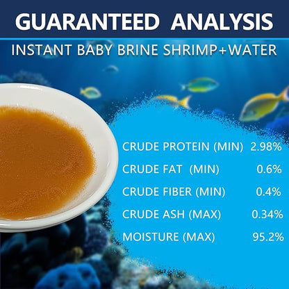 Brine Shrimp Fish Food, Ready to Use Aquarium Fish Food, Non-Living Instant Baby brine Shrimp, Food for Betta Saltwater Marine Freshwater Fish, Reef Aquariums, Corals, Axolotl,Jelly