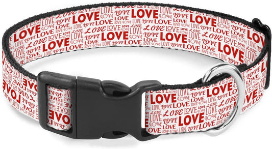 Red Love Letter Pet Collars Dog Collars Soft Elastic Neck Strap for Female Male Puppy Cats