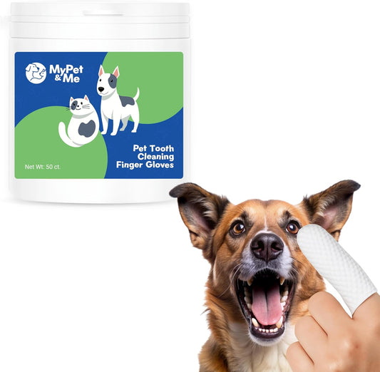 My Pet & Me Dog & Cat Finger Toothbrush Wipes – 50 Ct | Disposable Dental Wipes for Pets | Gentle, No-Rinse Oral Cleaning Gloves for Easy Teeth Care