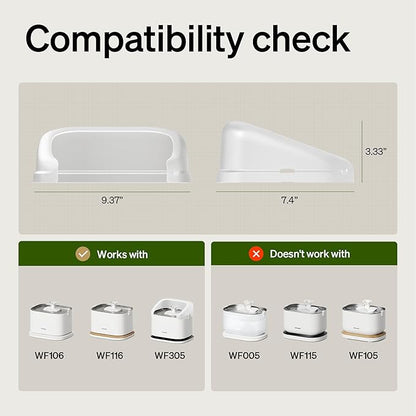 PETLIBRO Splash Shield for 3L Dockstream 2 Cat Water Fountain PLWF106 PLWF116 and PLWF305 Prevent Water Spills, Large top Radius, Easy to Remove & Clean