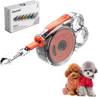 10ft Retractable Dog Leash for Small Dogs, Puppies, and Cats, 360° Tangle-Free, One-Handed Brake, Applicable to Pets of Small Size