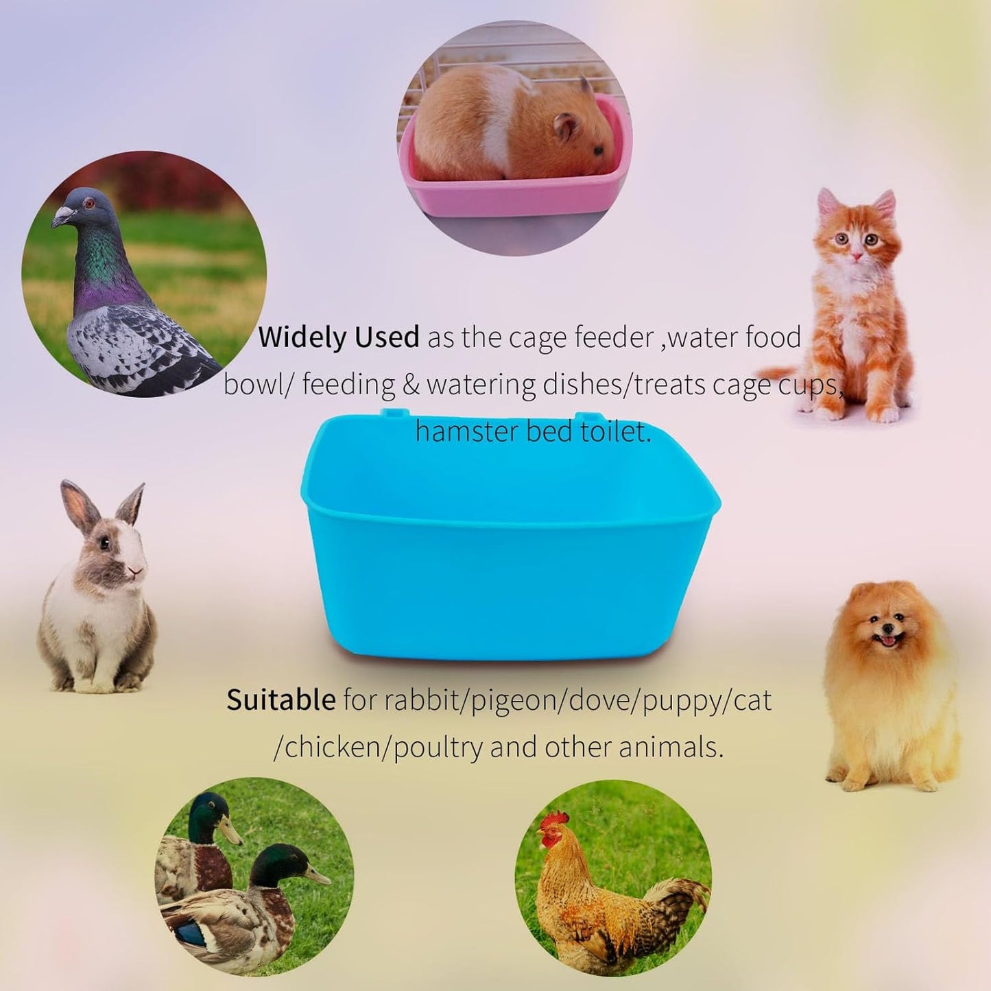 26 Pack Chicken Feeder Cups Rabbit Feeders for Cages 21 oz Waterer Cat Guinea Pig Treats Food Bowl Hanging Feeding Coop Dish Puppy Watering Container Drinker Pigeon Bird Bath