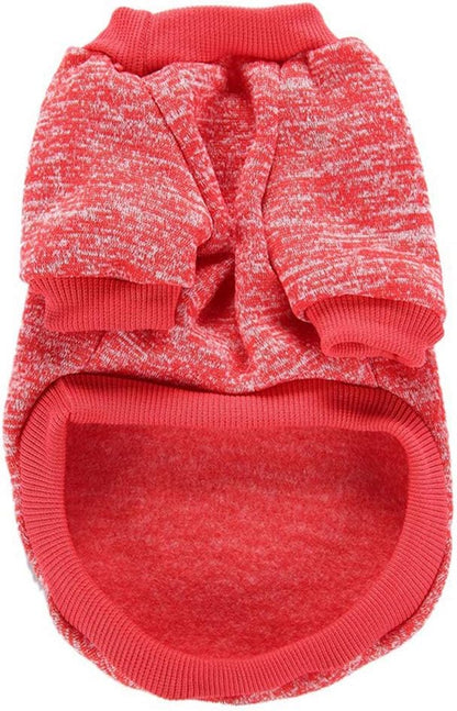 Jecikelon Dog Clothes Dogs Sweater Soft Puppies Clothing Winter Puppy Sweaters Warm Outfit for Dogs Small XXS XS Cat Apparel (Red, M)