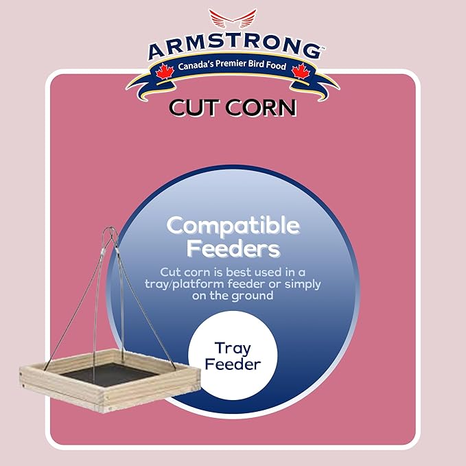 Armstrong Wild Bird Food Cut Corn, 23 Pounds - Premium High-Energy Feed for Mourning Doves, Blue Jays, Ducks & Deer - Ideal for Backyard Feeders, Ground Feeding & Outdoor Wildlife