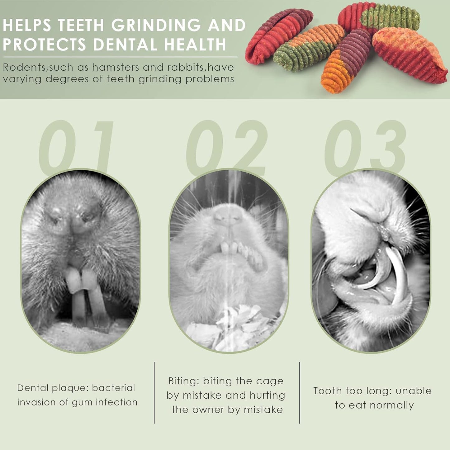 ERKOON Chinchilla Treats, Timothy Grass Chew Toys for Teeth for Rabbit Guinea Pig Gerbil Rat Dwarf Hamster (Treats)