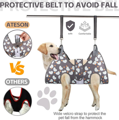 Dog Grooming Hammock for XXL Large Dogs with Nail Clippers/Nail Trimmers, Dog Grooming Harness for Nail Trimming, Pet Grooming Sling Helper