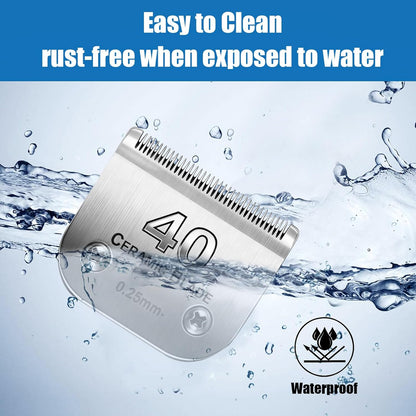 Dog Grooming Replacement Blades Compatible with Andis Dog Clipper, Dog Clipper Blades Compatible with Oster A5,Wahl KM-10 Series Dog Clipper,#40 Blades (0.25mm)