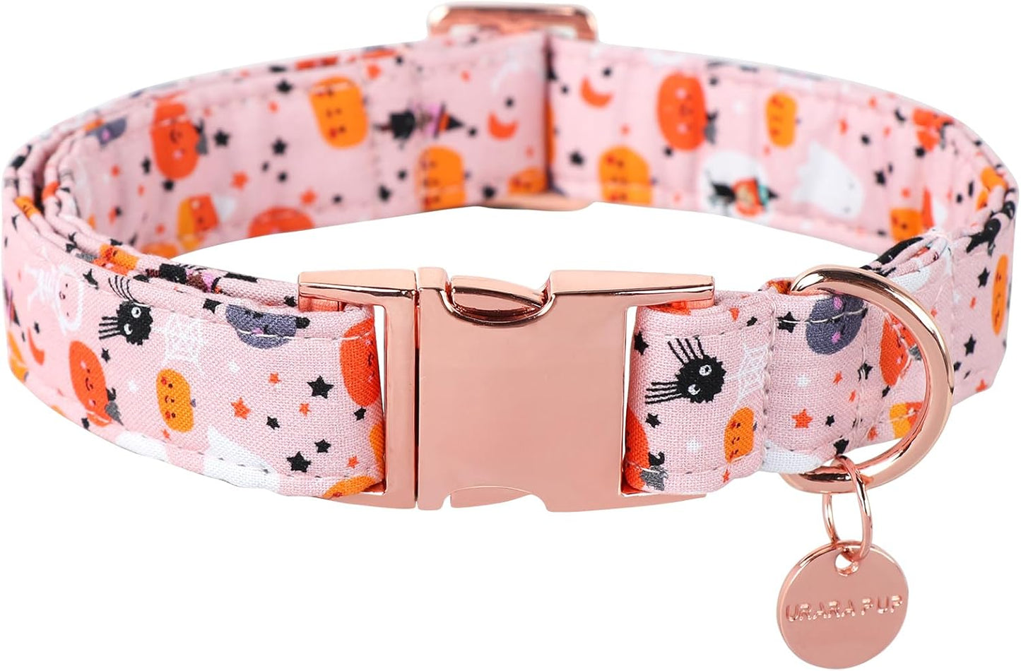 Halloween Dog Collar with Metal Buckle Gift Pumpkin Dog Collar for Small Medium Large Girls or Boys Dogs Cute Durable Comfortable Pet Collars
