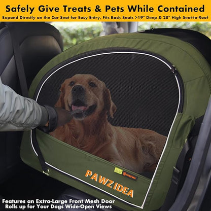 PAWZIDEA Large Dog Stroller with Detachable Carrier, Portable Dog Crate for Car Travel, Multiple Pet Strollers for Medium Dogs up to 80lbs, Adjustable Handle, All-Terrain 9” Wheels, Storage Organizer