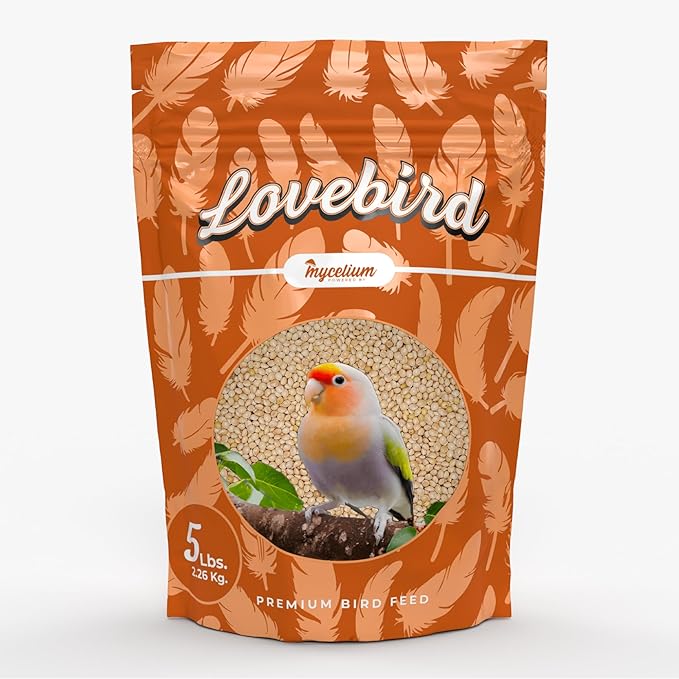 Mycelium Premium Millet – Organic, Non-GMO, High Nutritional Value Bird Food for Lovebirds, Sourced from Local USA Farms, Sustainable Farming, 5 lbs