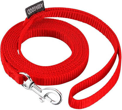 AMAGOOD 6 FT Cat Leash, Strong and Durable Traditional Style Leash with Easy to Use Collar Hook,Cat Lead Great for Cats (3/8 in x 6 ft(Pack of 1), Red)