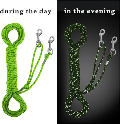 Reflective Cat Leash -30FT Cat Cable Out Escape Proof Walking Leads Yard Long Durable Safe Leash Traning Play Outdoor for Puppies/Kittens/Small Animals(Green)