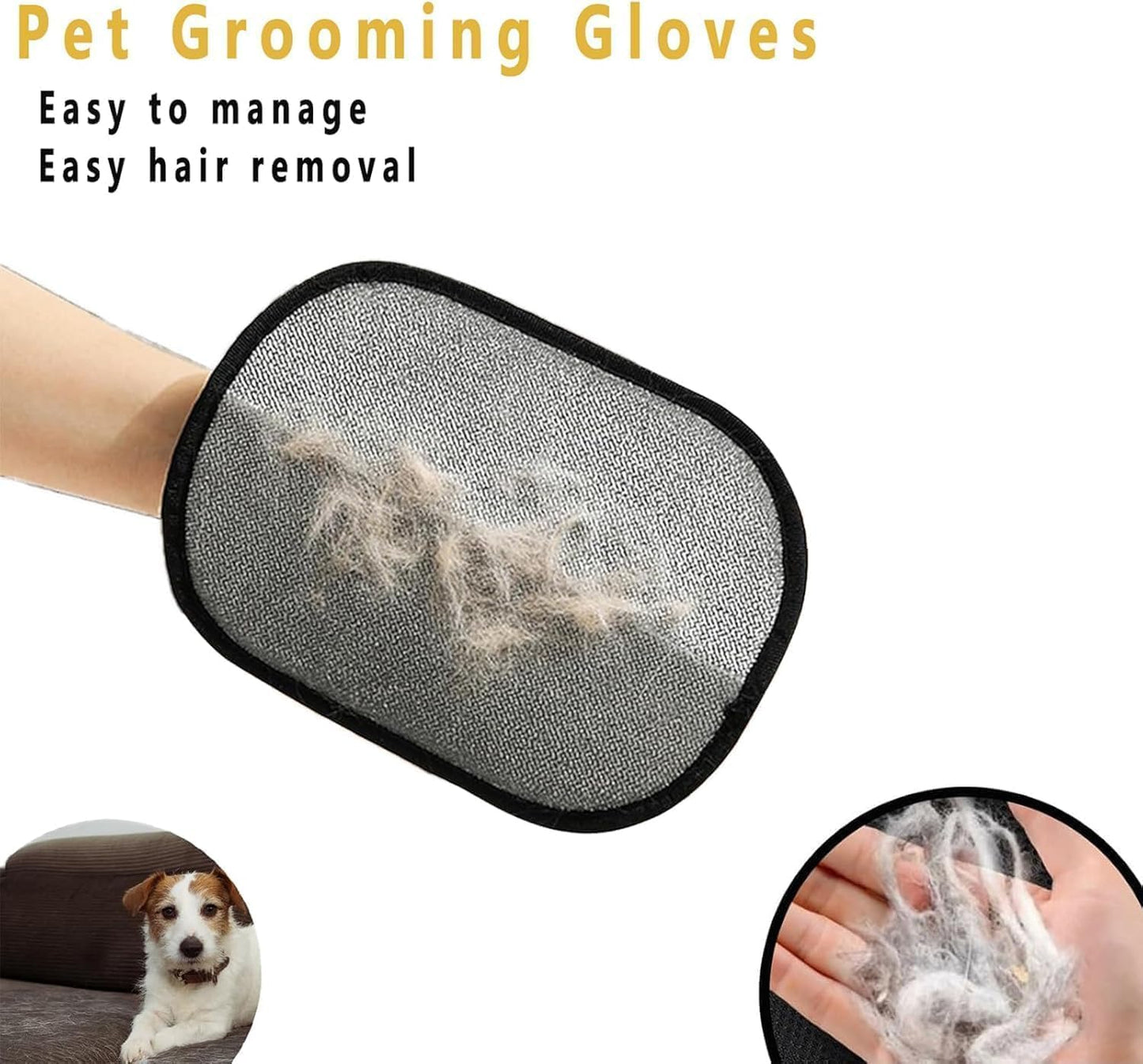 1PCS Pet Hair Removal Gloves, Cat and Dog Hair Remover, Electrostatic Gloves Pet Hair, Washable Reusable - Efficient Cleaning Pet Hair Removal Tool