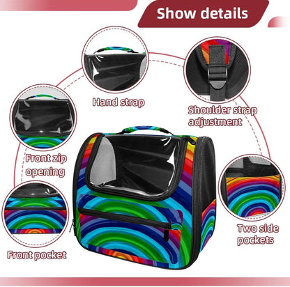 Rainbow Cat Carriers Dog Carrier Pet Carrier with Locking Safety Zippers for Cats, Kitties, Puppies and Small Dogs