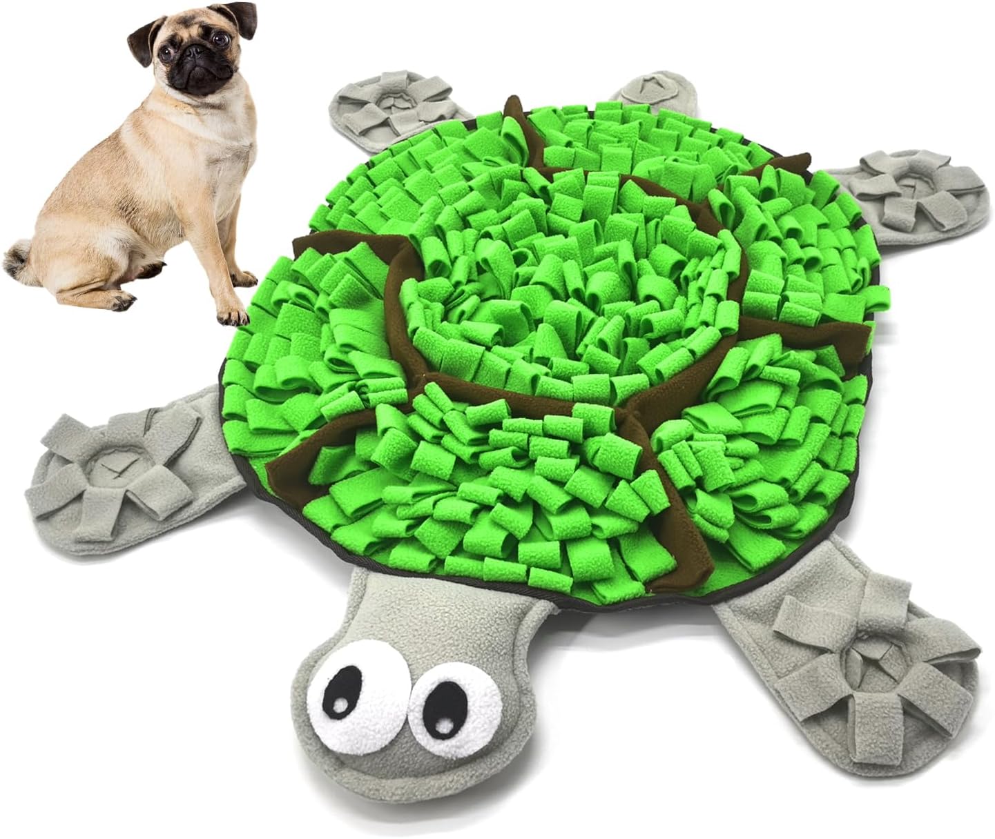 Snuffle Mat for Dogs, Tortoise-Themed Slow Feeder for Small/Middle/Large Breed, Durable Washable Portable Pet Feeding Mat, Nose Work Training Pad, Anxiety Relief & Mental Stimulation(S, Green)