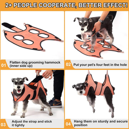 Dog Grooming Hammock,XXS Pet Grooming Harness for Extra Small Dogs,Hanging Harness for Nail Trimming,Dog Nail Hammock,Grooming Sling Holder with Wide Strap on Pet Restraint Bag
