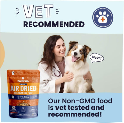 Pawstruck Air Dried Dog Food with Real Chicken, Grain Free, Made in USA, Non-GMO, Vet Recommended, High Protein Limited Ingredient Full-Feed, All Breeds & Ages, 2.5oz Trial Bag