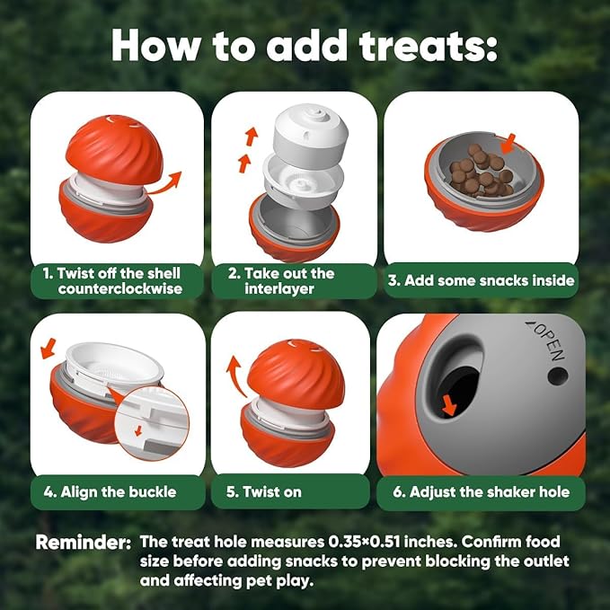 Zoomie Buddy 2.0 Interactive Dog Toys,Motion Activated Moving Dog Toy for Small/Medium Dogs,Enrichment Toys for Dogs, Dog Feeder Puzzle Toy, Dog Track Food Leaking Ball. (Orange)