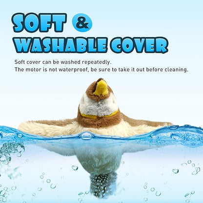 Cat Toys, Flapping Wings Sparrow, No Flying, Chirping Bird Interactive Catnip Toy for Kitten or Small Dogs, Touch Activated, Rechargeable