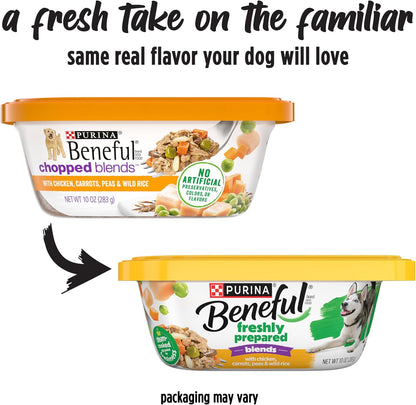 Purina Beneful Wet Dog Food, Chopped Blends With Chicken - 10 oz. Tubs (Pack of 8)