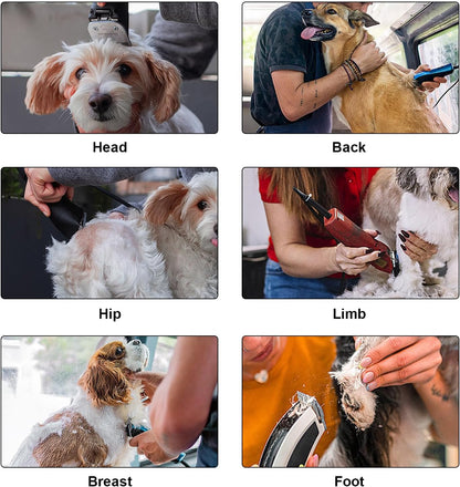 Detachable Pet Dog Clipper Blades, Compatible with Size-5FC(6.3mm), Most Oster A5, KM Series Clippers,Made of Ceramic Blade & Stainless Steel Blade 2Pack