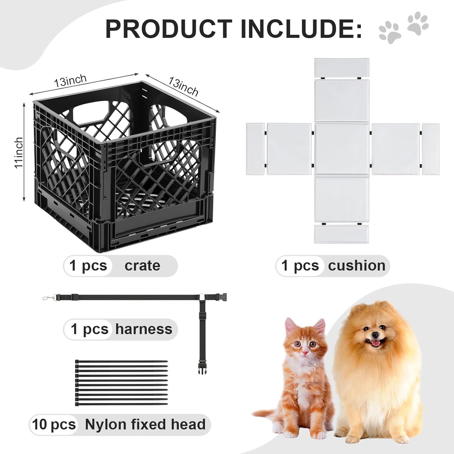 Secure Rear Dog Bike Basket Carrier for Small Dogs up to 15 Lbs, Easy No-Tool Installation with Straps, Waterproof & Comfortable Pet Seat for Most Bicycles