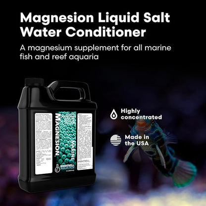 Brightwell Aquatics Magnesion Liquid Salt Water Conditioner - Concentrated Magnesium Supplement for Reef and Marine Aquariums, 135.2 fl oz
