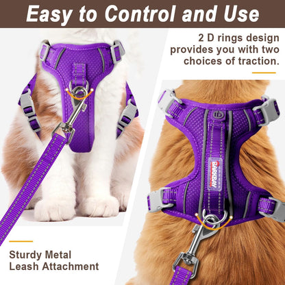 Cat Harness and Leash Set for Walking Escape Proof for Small Large cat Kitten Harness with ID tag Pocket (Purple,S)