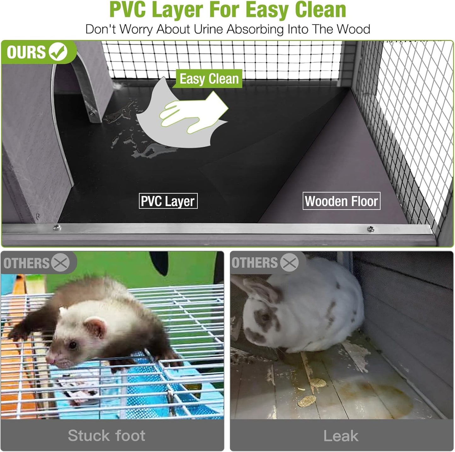 GUTINNEEN Ferret Cage Rat Cage 5 Levels Small Animal Cage for Chinchilla, Hedgehogs, Squirrel, Chameleon, Lizard, Gerbils Anti-Chewing