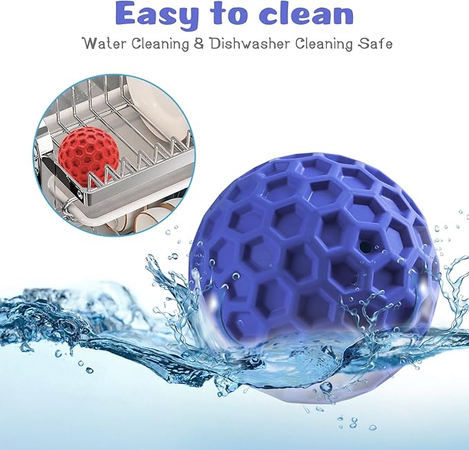 HIPPIH Indestructible Squeaky Dog Toys, Interactive Dog Balls 2 Pack, Chew Toys for Aggressive Chewers, Natural Rubber Puppy Toy for Large/Medium Dogs, Tough Puppy Teething Toy, Relieve Anxiety