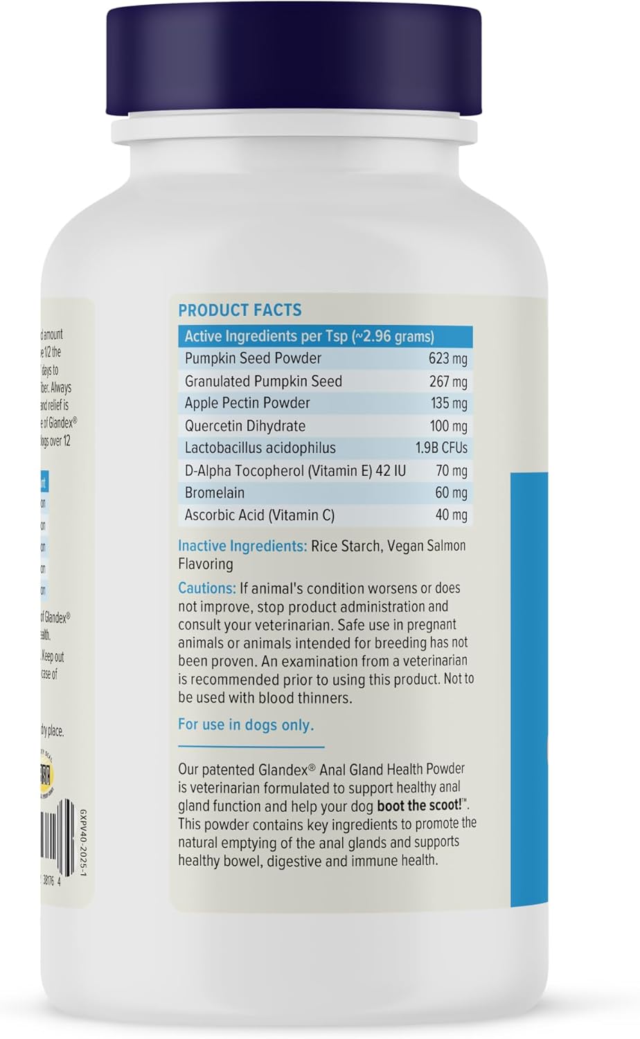 Vetnique Glandex Dog Fiber Supplement Powder for Anal Glands with Pumpkin, Digestive Enzymes & Probiotics - Vet Recommended (Regular or Advanced Strength) - Boot The Scoot (4.0 oz, Salmon)