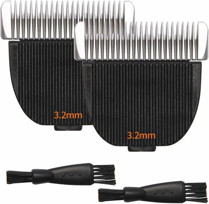 2 Pack Dog Grooming Replacement Blade Compatible with Oneisall Low Noise Dog Clippers, Dog Hair Vacuum Clipper Made of Ceramic Blade & Stainless Steel Blade Size3.2mm