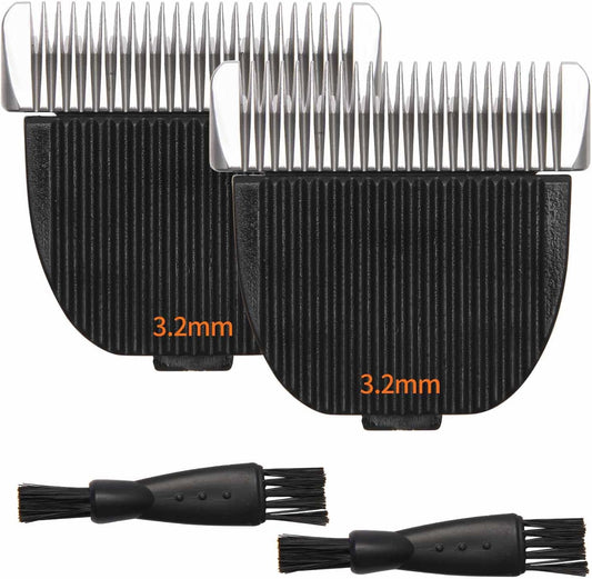 2 Pack Dog Grooming Replacement Blade Compatible with Oneisall Low Noise Dog Clippers, Dog Hair Vacuum Clipper Made of Ceramic Blade & Stainless Steel Blade Size3.2mm